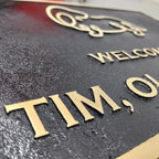 Brass Plaque – Custom Engraved Name Plate with Black Surface Finish