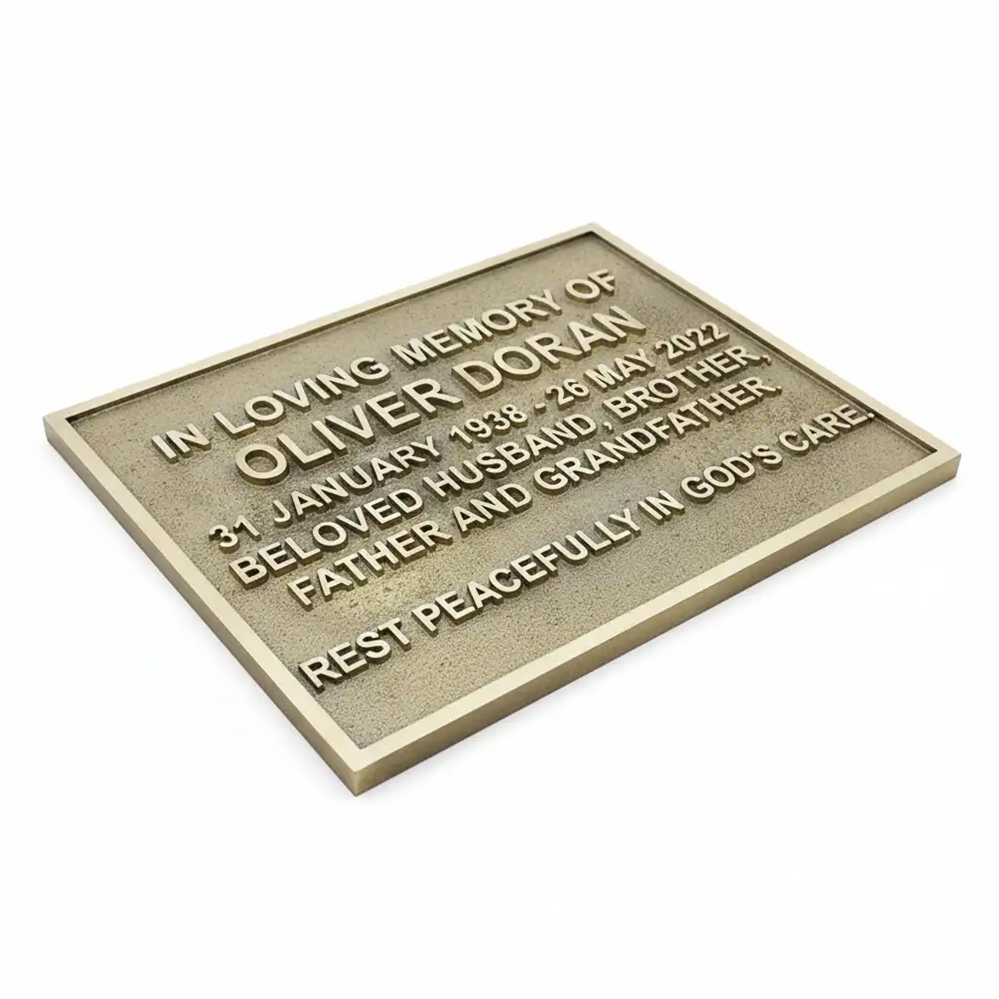 Custom Engraved Brass Plaque