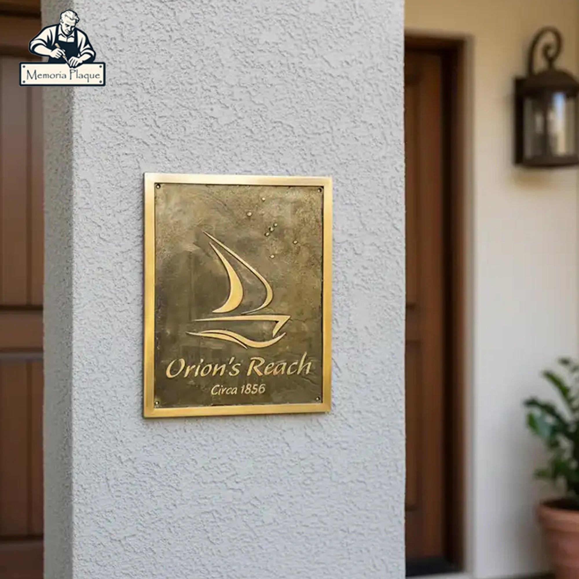 Brass Address Plaque With Custom Engraving BAP86