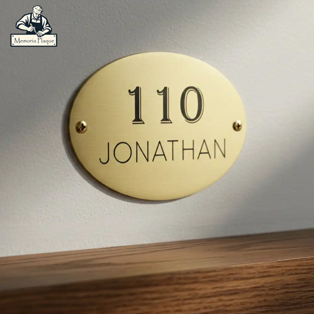Oval Brass Plaques – Custom Engraved Brass Name & Address Plates