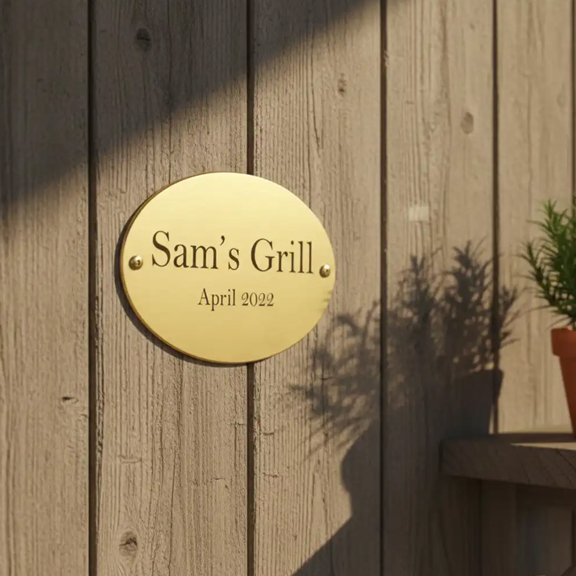 Oval Brass Plaques – Custom Engraved Brass Name & Address Plates