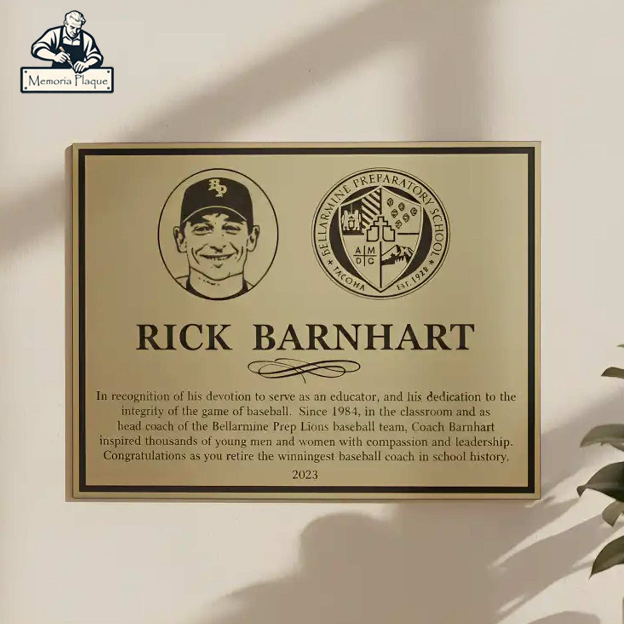Etched Commemorative Brass Plaques Custom Logo, Text & Photo