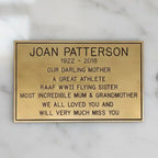 Engraved Brass Memorial Plate – Custom Personalized Remembrance Plaque