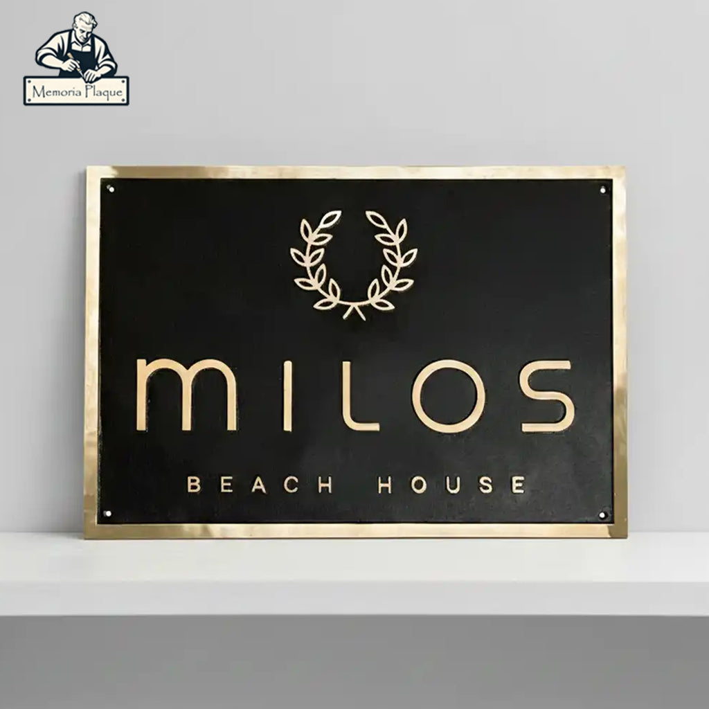 Brass Address Plaque – Custom Engraved Plaques In Black Or Brass Finish