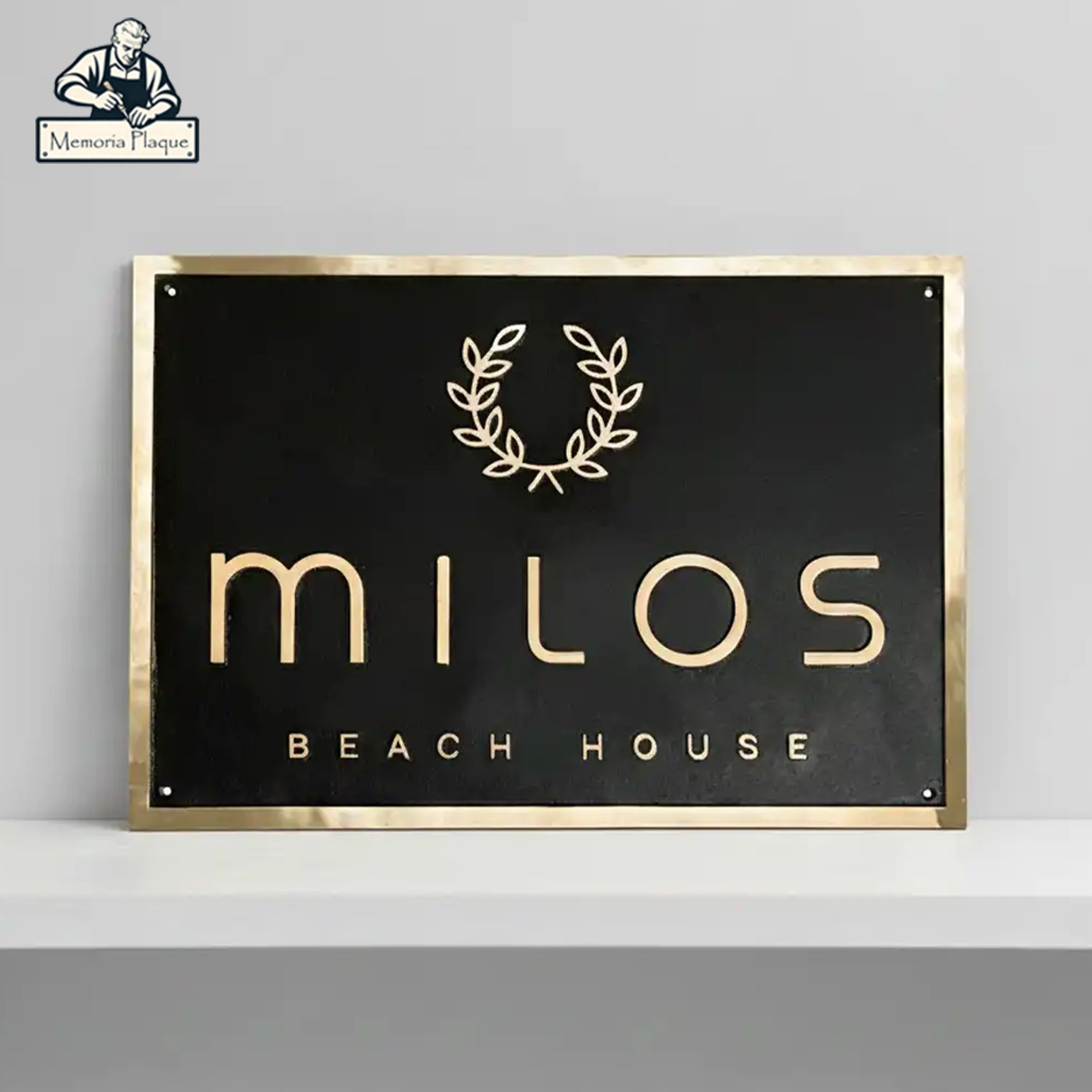 Brass Address Plaque – Custom Engraved Plaques In Black Or Brass Finish