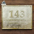 Brass House Number Plaque Custom Engraved Address Brass Plate