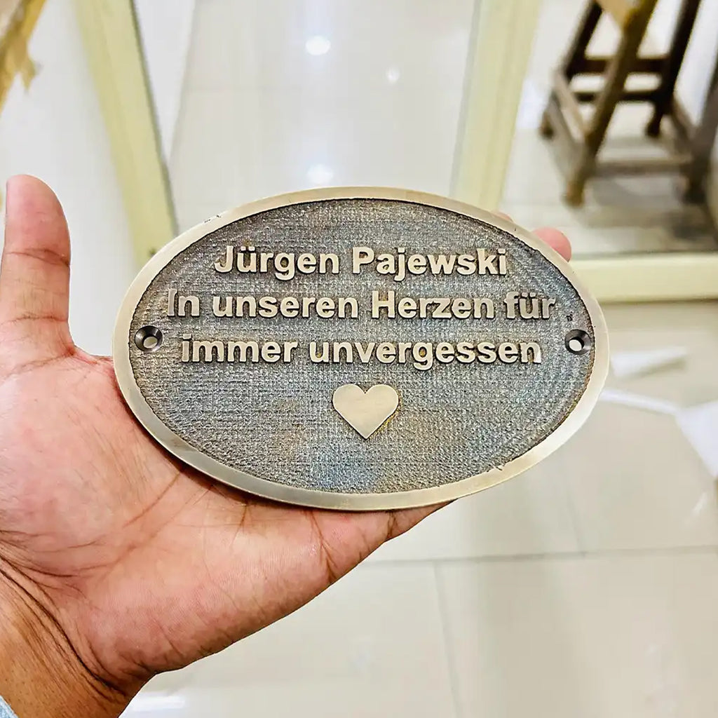 Bronze Sign Oval Cast Bronze Plaque