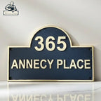 Custom House Number Signs | Brass Address Sign – Black Finish