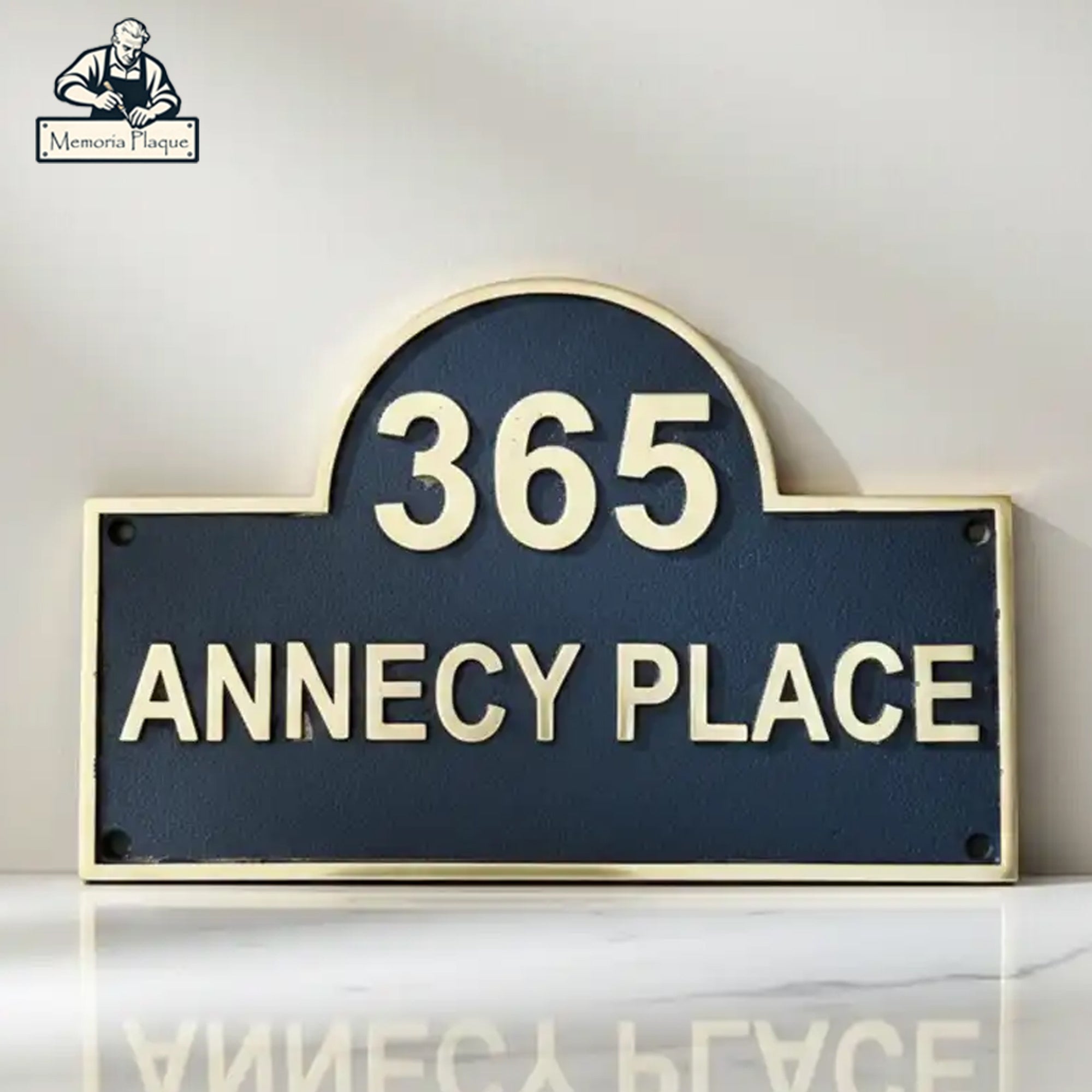 Custom House Number Signs | Brass Address Sign – Black Finish