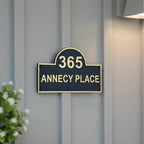 Custom House Number Signs | Brass Address Sign – Black Finish