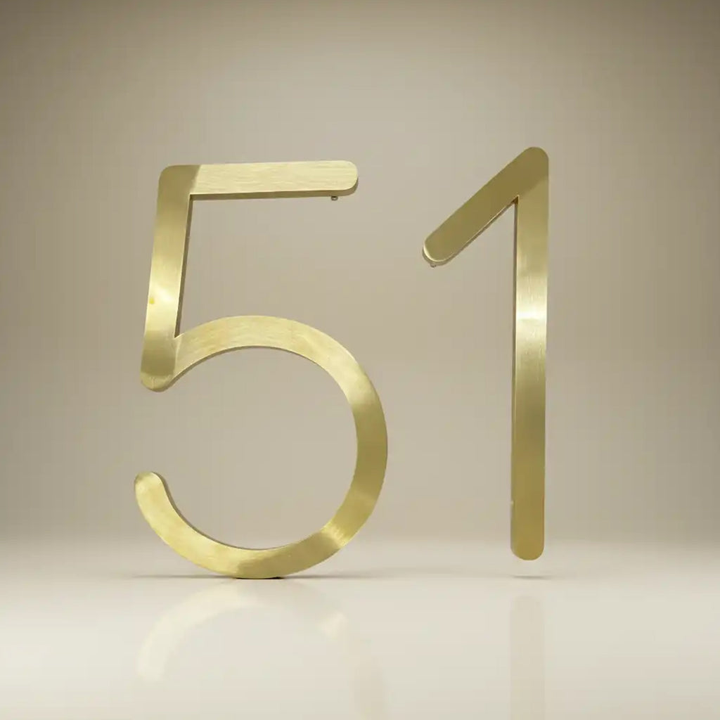 Brass House Number Sign – Custom Engraved Address Plate