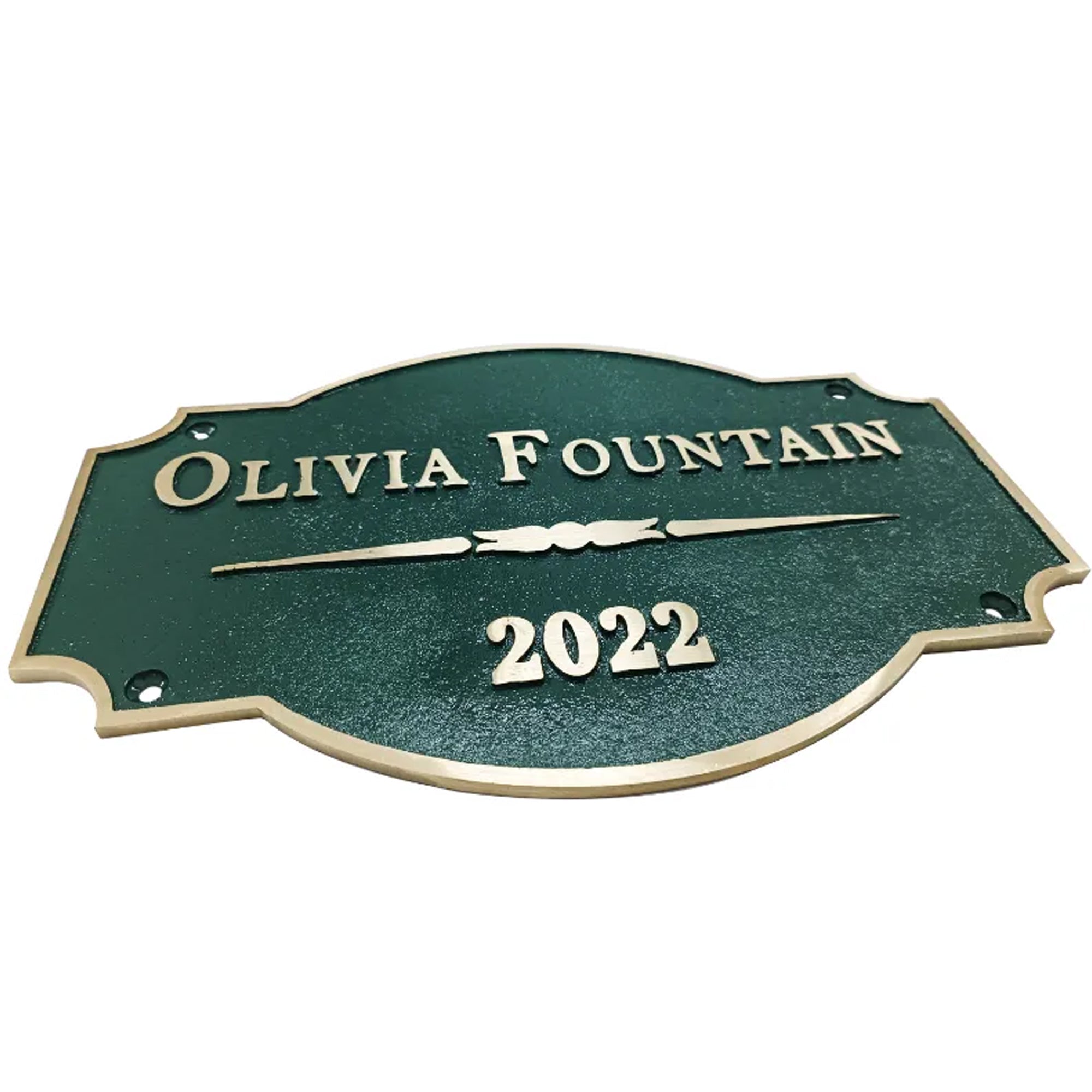 Brass Address Plaques | Custom Brass Plaque In Patina Green Background