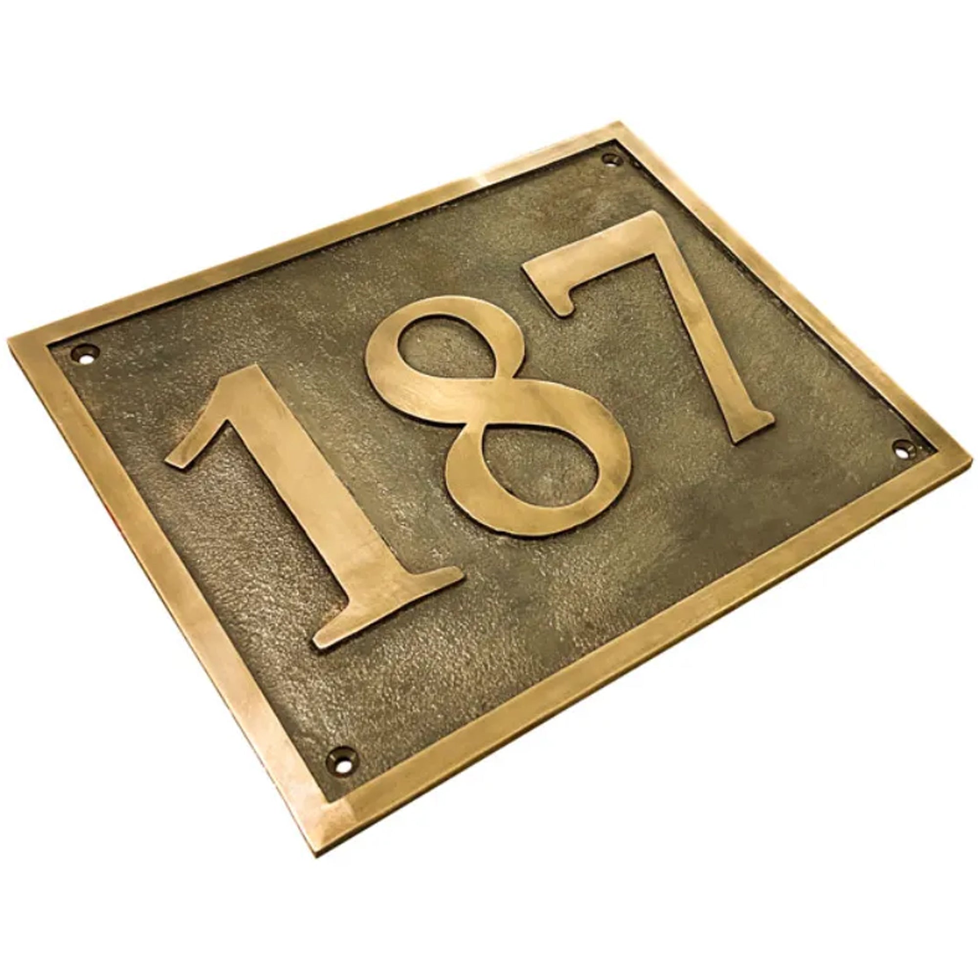 Brass House Number Plaque – Personalized Engraved Address Sign