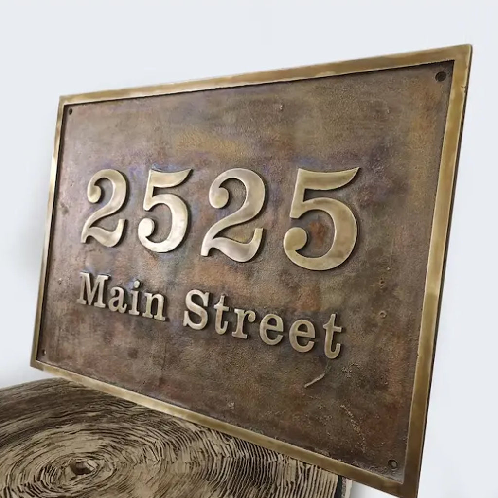 Brass House Number Plaque | Custom Engraved Brass Address Plaques