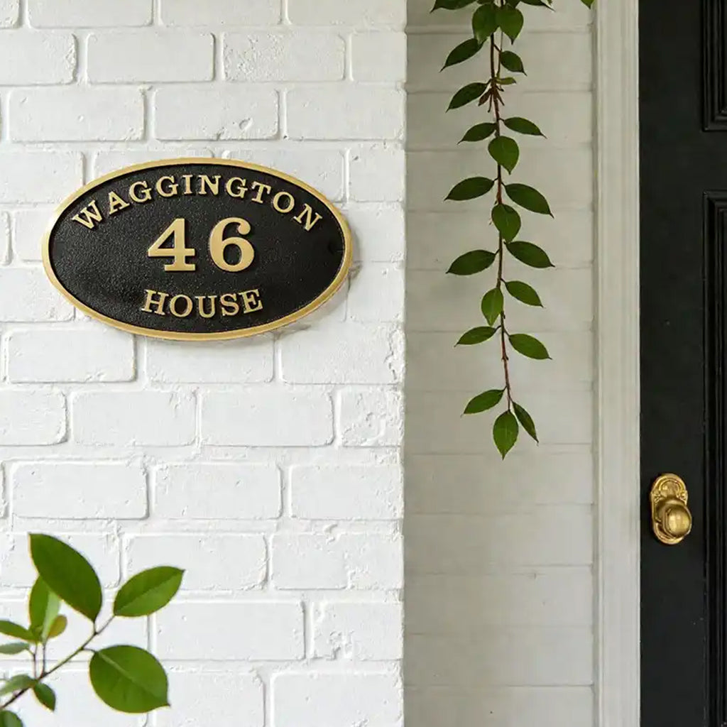 Address Plaques Bronze – Custom Oval Shape Sign
