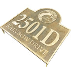 Brass Address Plaque – Custom Name, Number ,Logo and Size