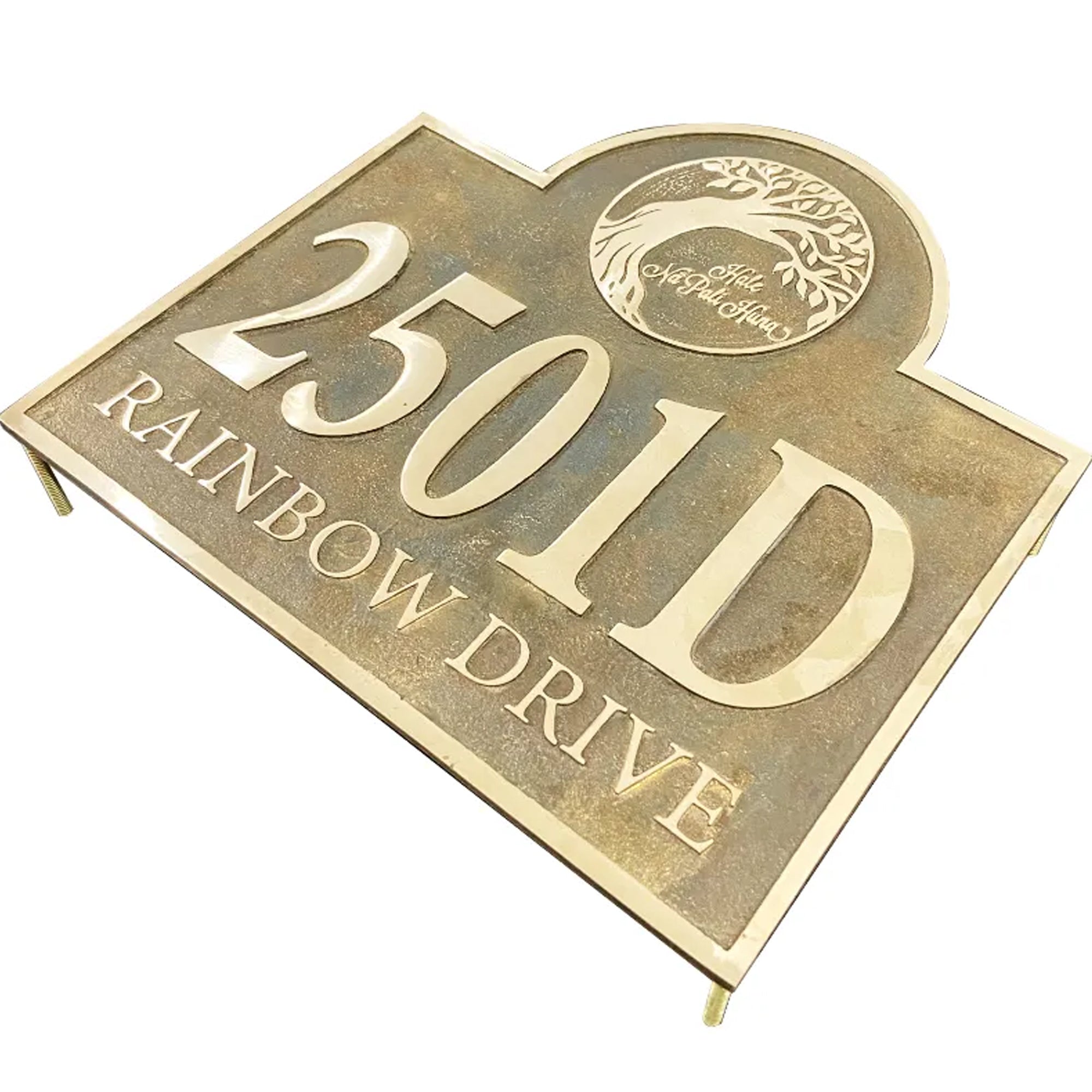 Brass Address Plaque – Custom Name, Number ,Logo and Size