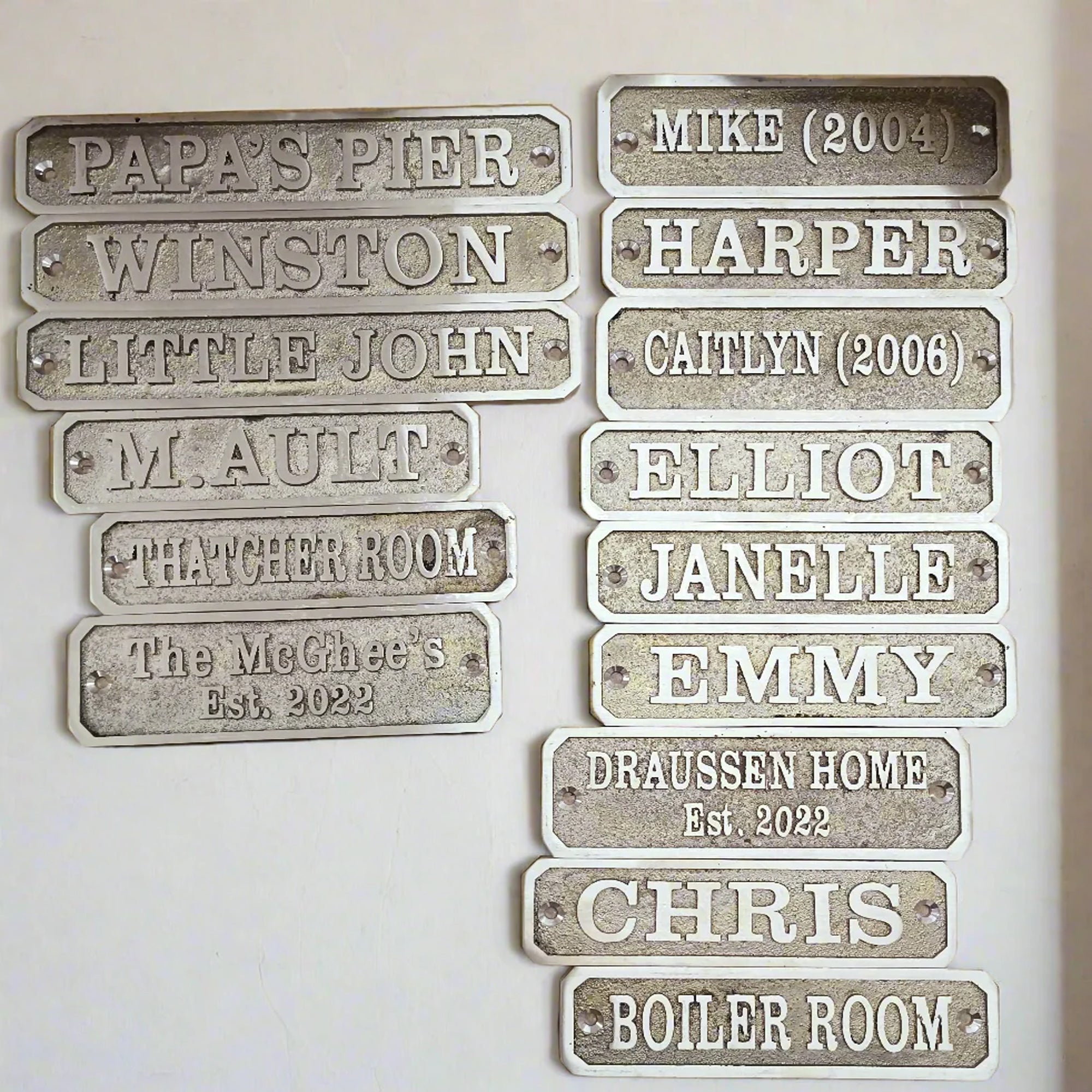 Custom Engraved Brass Plaques Durable Polished