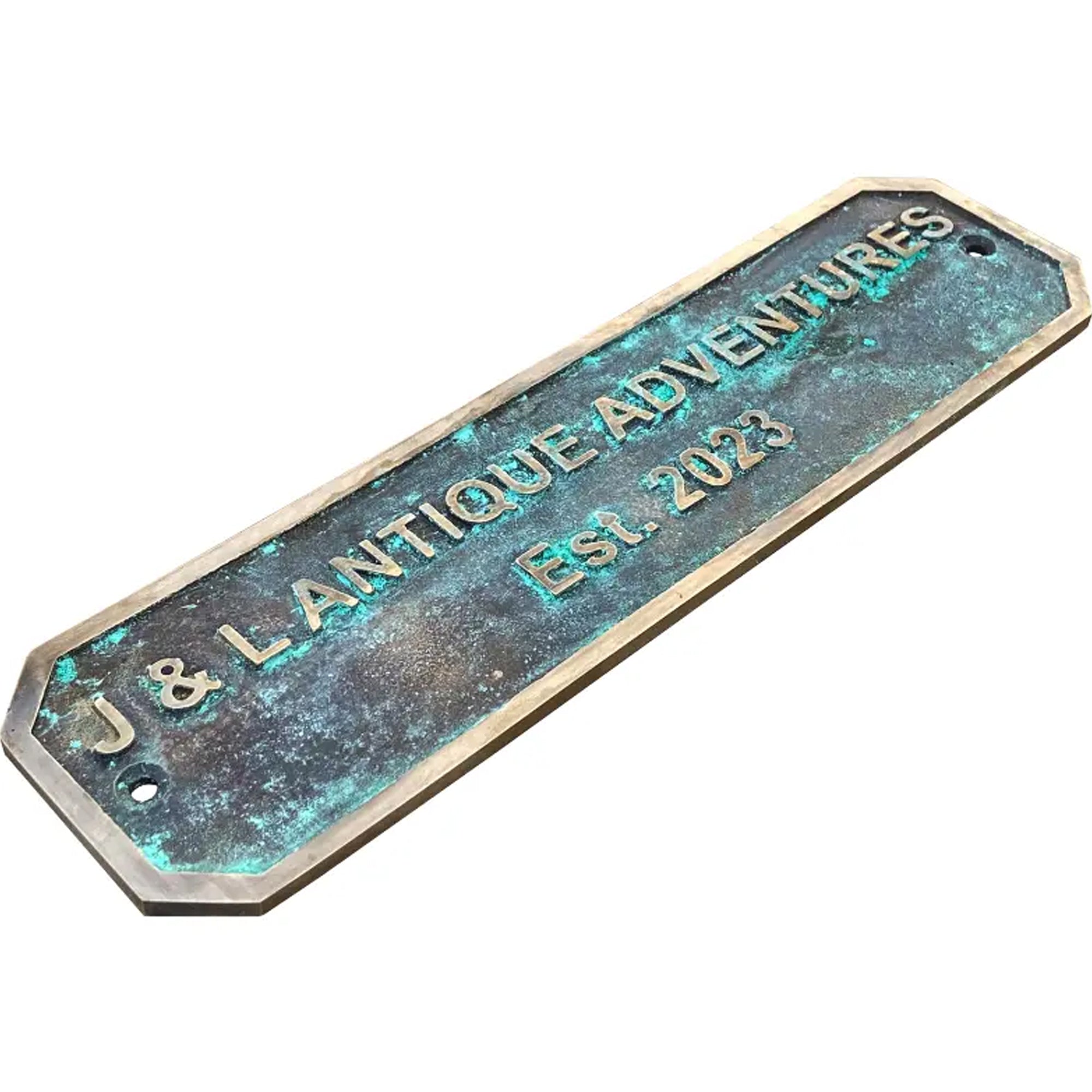 Brass Name Plates in Patina Finish | Custom Brass Door Sign