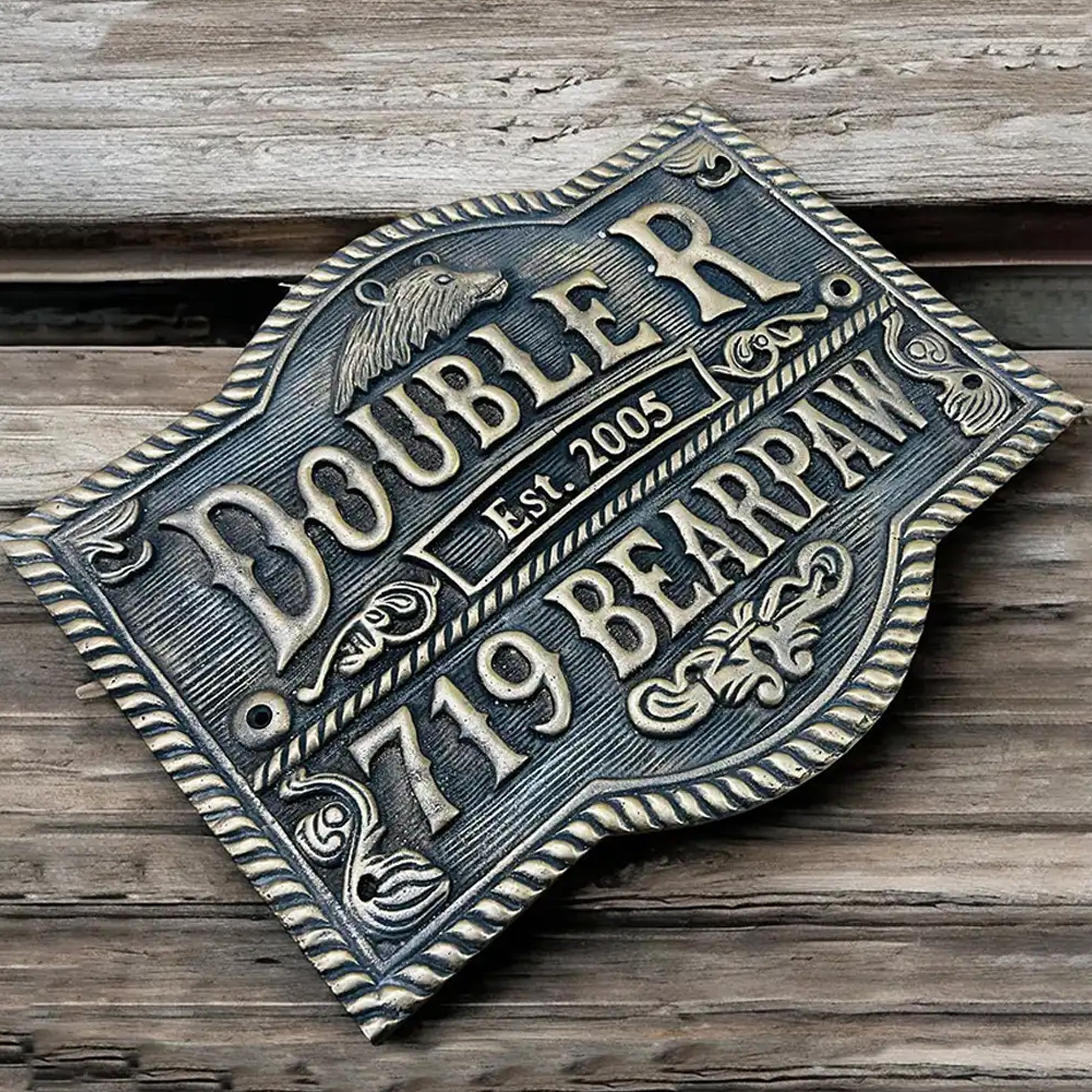 3D Address Plaque in Brass or Bronze | Raised Letter House Sign