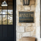 Bronze House Number Plaque with Dark Background Finish