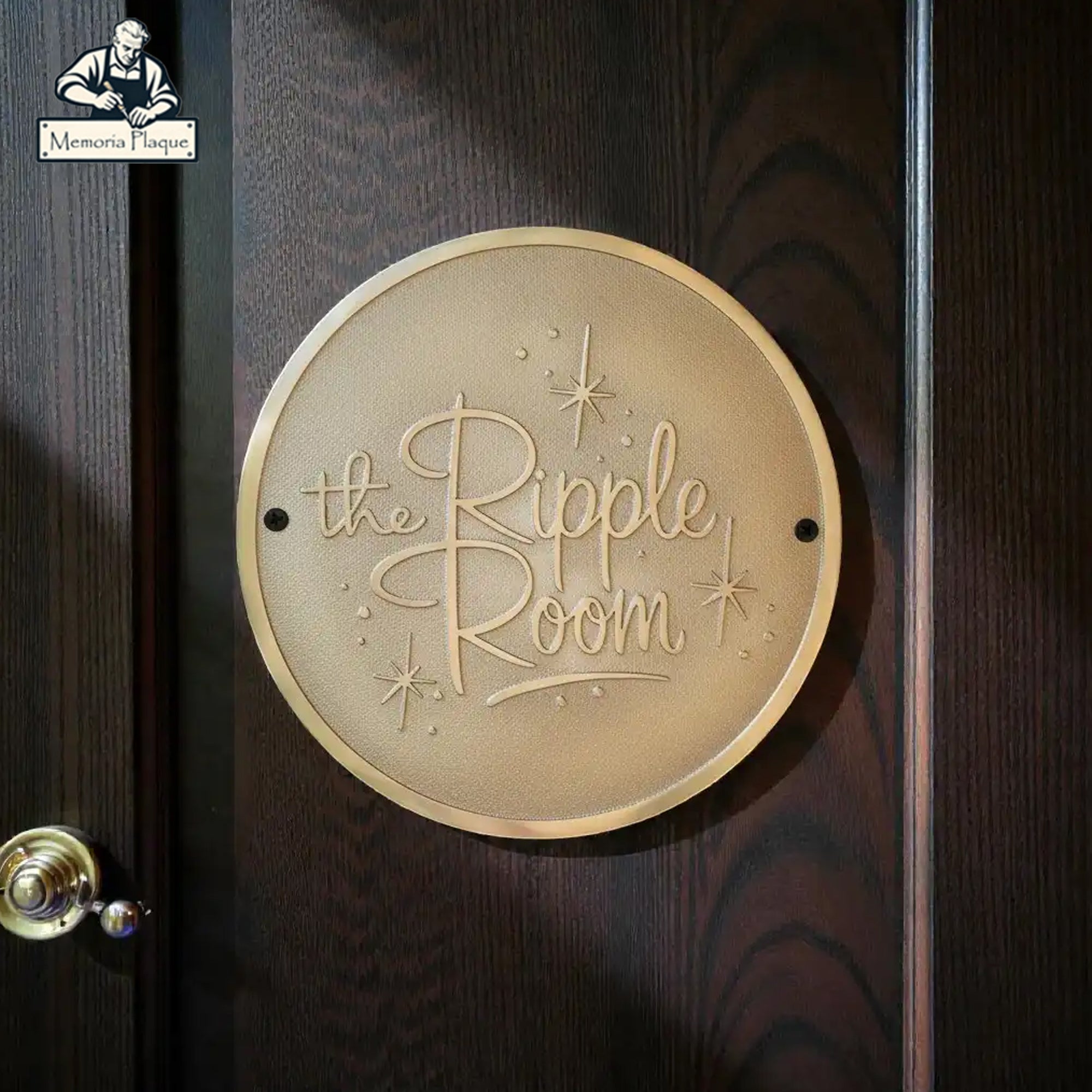 Custom Brass Sign | Brass Name Plate for Door Round Shape