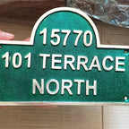 Custom Brass Address Plaque with Top Arch | House Number Sign